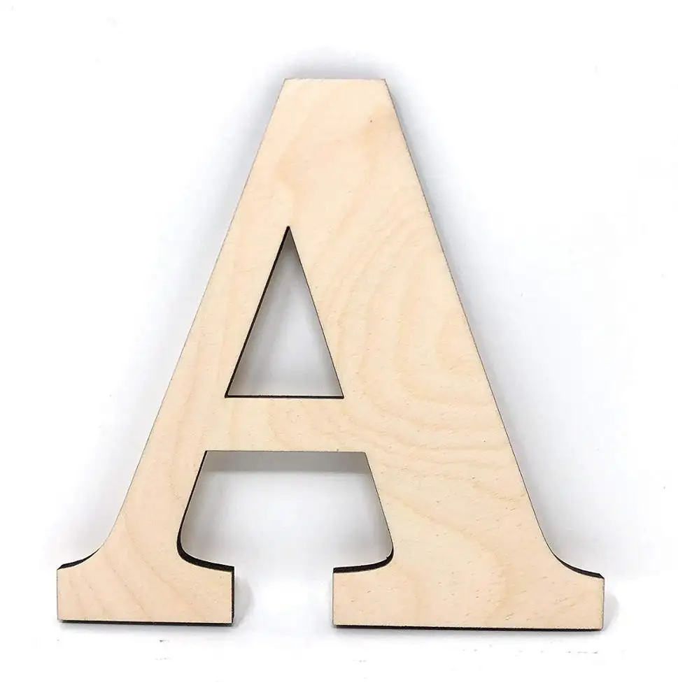 Letras artesanales de madera sin terminar personalizadas para decoración de pared del hogar