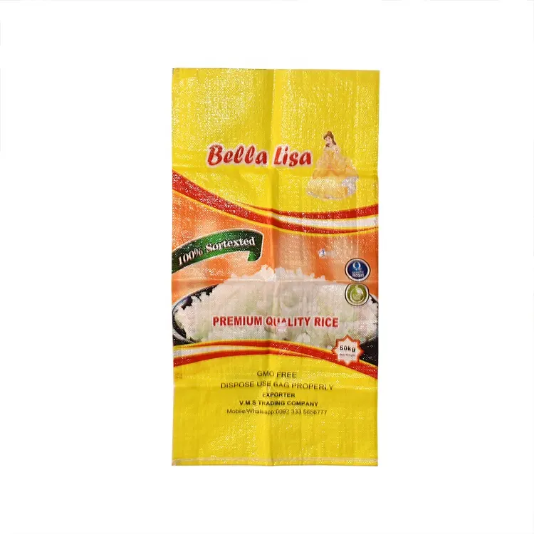 printed rice packaging bags factory polyethylene plastic pp rice packing bag