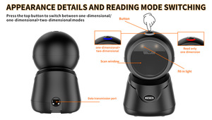 Popular Wired USB 1D/2D QR <strong>Code</strong> Desktop Barcode Scanner LED Light <strong>Source</strong> for Supermarket Use Compatible with IOS and <strong>Android</strong> - Product Image 4