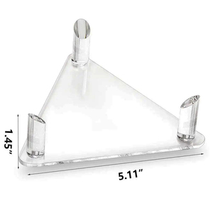 Tam giác 3 PEG đứng rõ ràng <span class=keywords><strong>Acrylic</strong></span> khoáng chất hóa thạch tinh thể bóng hiển thị đứng chủ vát hiển thị cơ sở với 3 ngạnh - Product Image 4