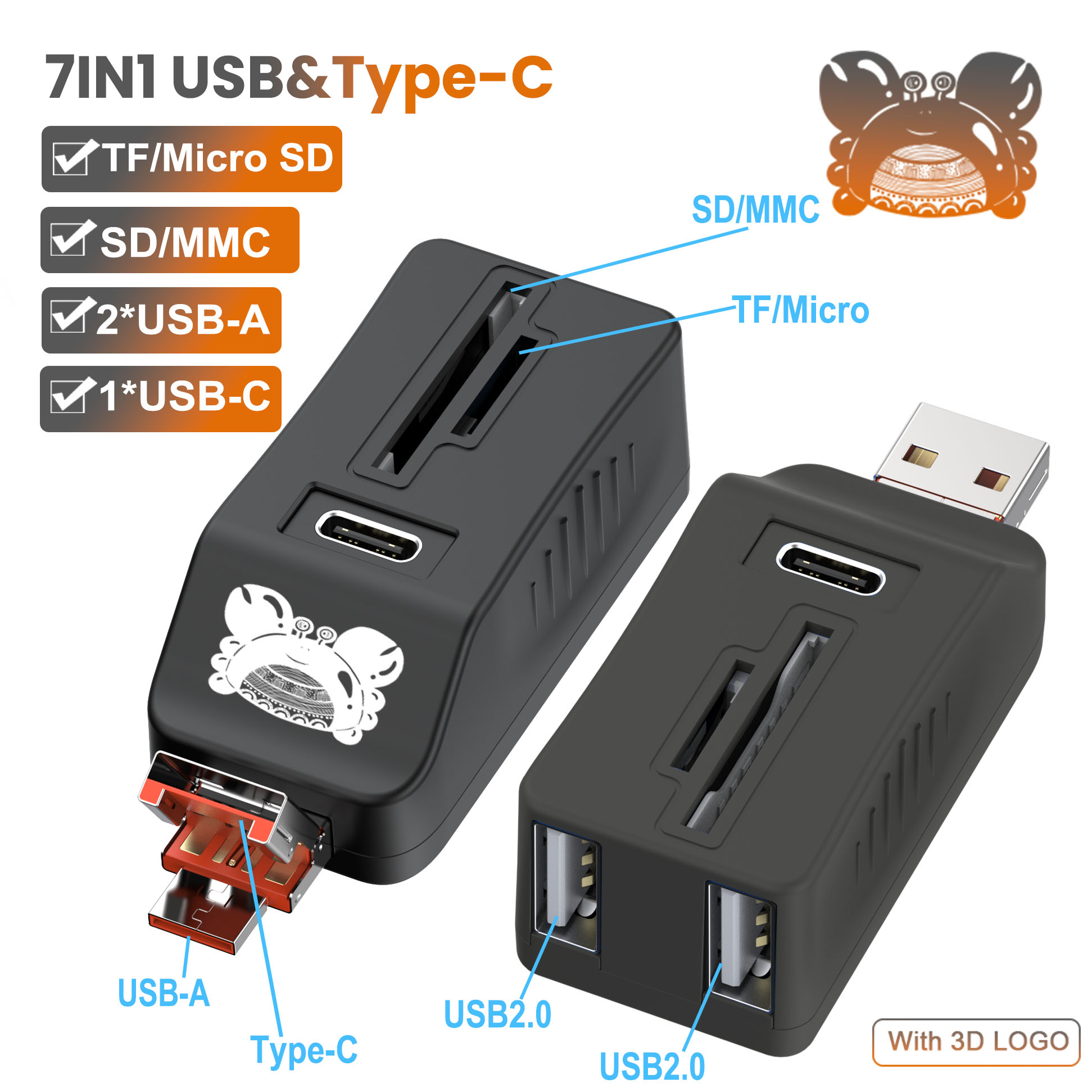 3D-Black OTH094B (USB&Type-C)