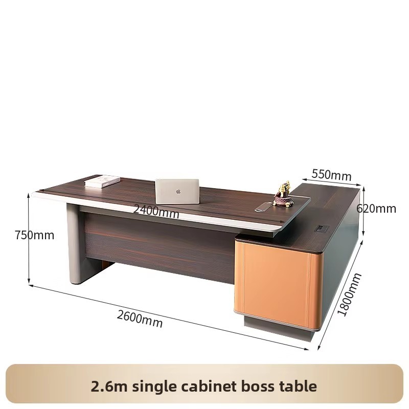 Bureau de direction à un compartiment - 2600l x 2000p x 750h mm