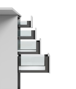 Garis Mini Box Systeem Zijplaat 13Mm Slanke Doos Zacht Dicht Verborgen Lade Glijbaan Met Transparante Glazen - Product Image 3