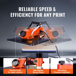 DB 5-in-1 12 \ "X 15 \" ヒートプレス機高速加熱360スイングアウェイデジタル昇華転送用Tシャツビニール220v/110v - Product Image 4