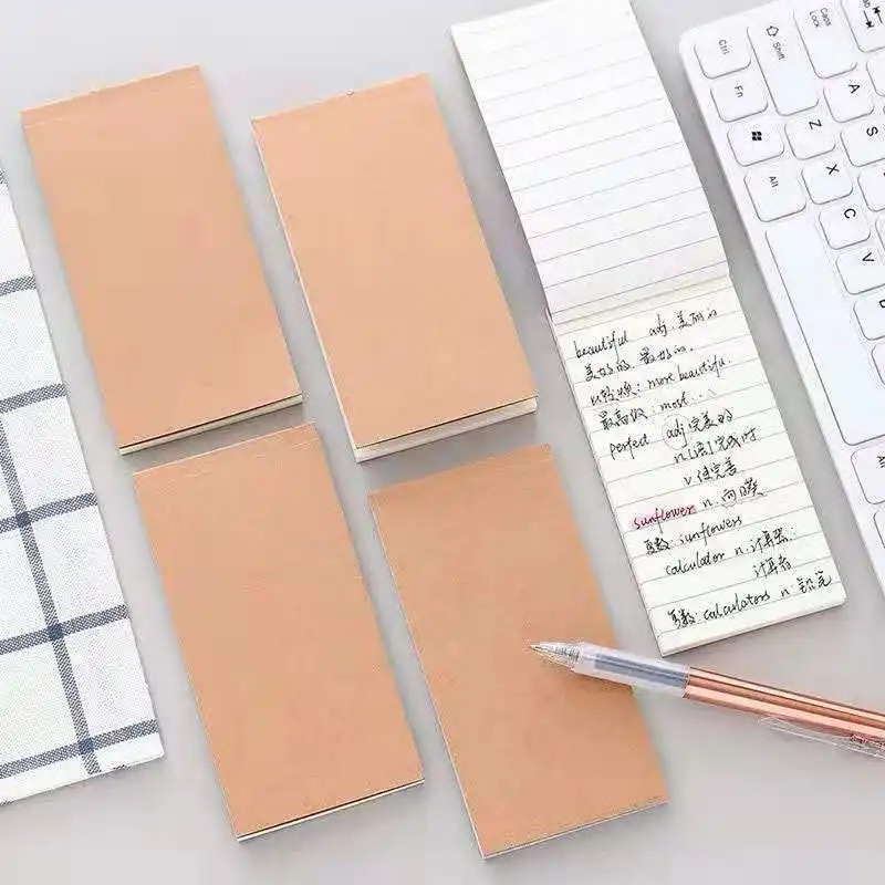 Cuaderno de papel de cubierta suave personalizado, tamaño A5 A6, Papel Kraft marrón, para encuadernar notas, Mini cuaderno de bolsillo