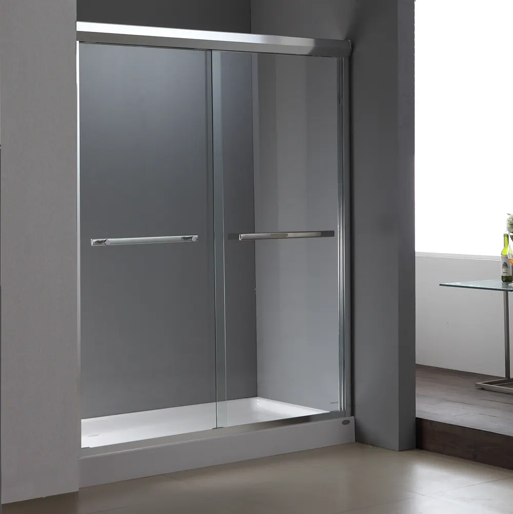 KMRY KD6004 Aluminium Frame Straight Double Sliding Bathroom Shower Doors Sliding Shower Enclosure Room