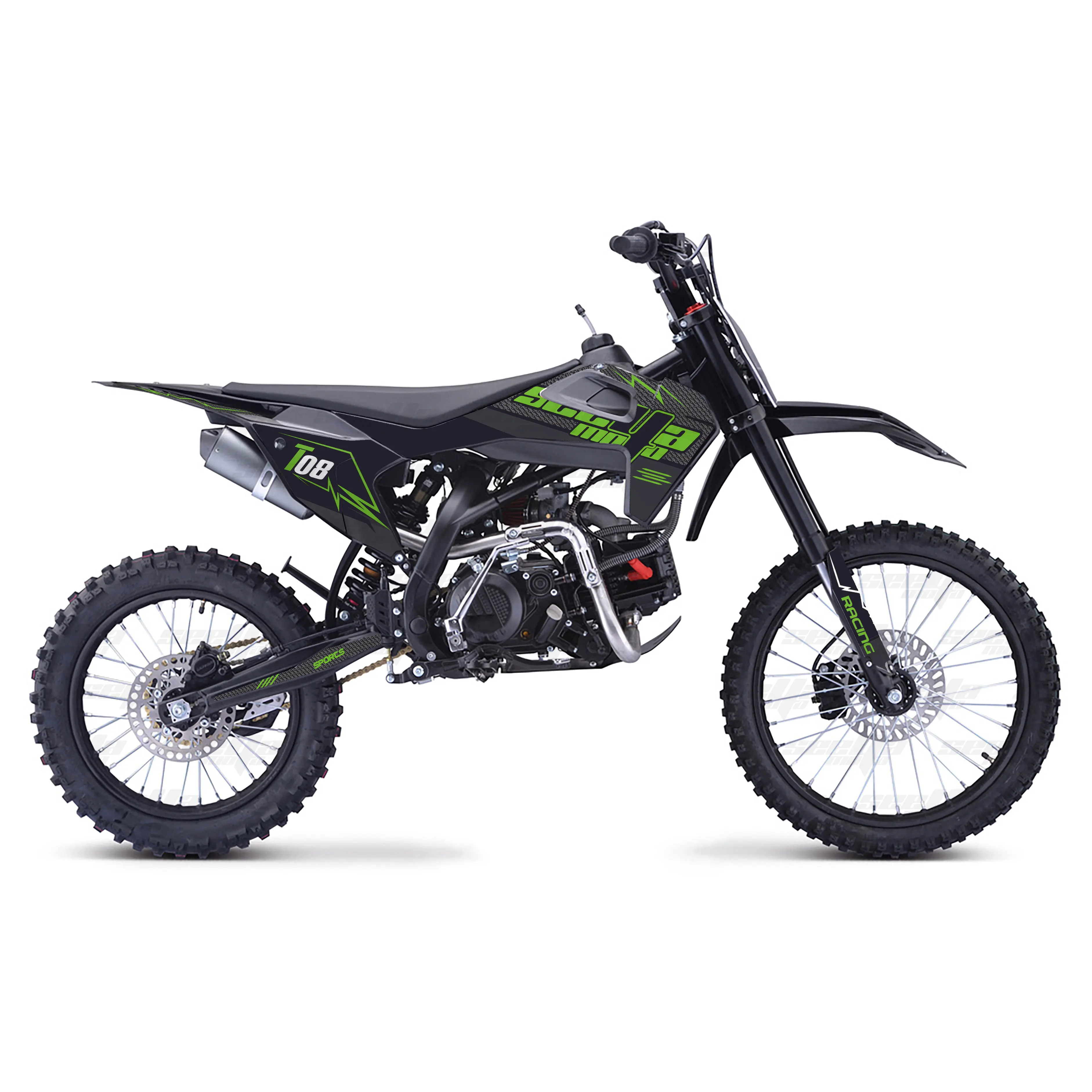 Yeni yeşil SEEYA 190cc seeyamoto yağ soğutmalı Off road arazi motosikleti NIBBI karbüratör MOTO çapraz kir bisiklet çapraz motosiklet T08 ile CE