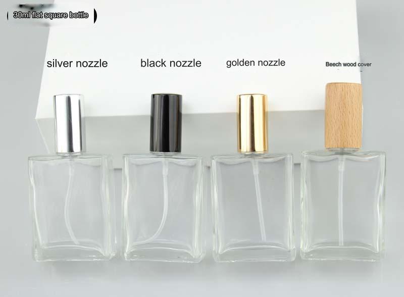 Transparent Flat Square Bottle+ Gold Cover