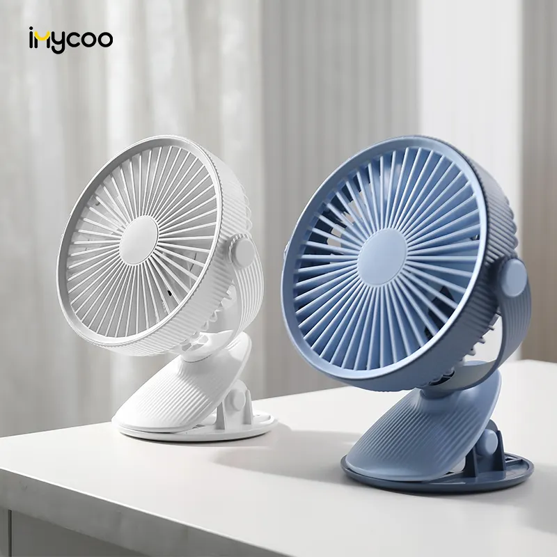 Imycoo ventilador de mesa portátil usb, pequeno, recarregável, com clipe para resfriamento, para quarto e escritório