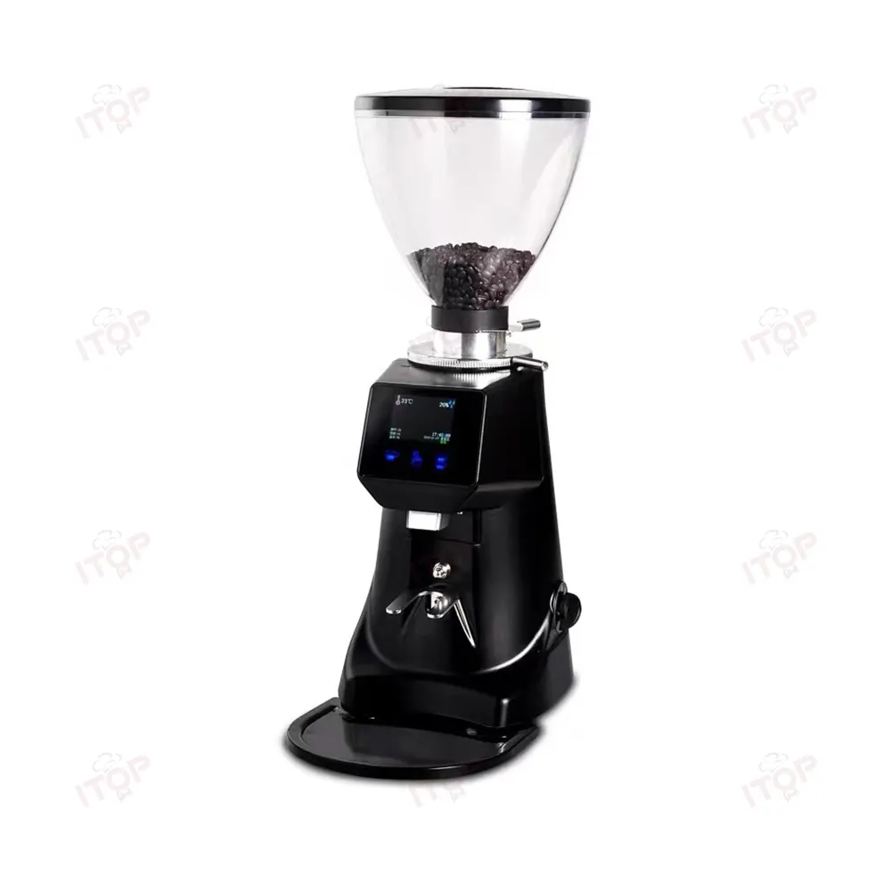 Popular 63mm Touch Screen Flat Burr Moedor De Café Espresso Elétrico Para Coffee Shop