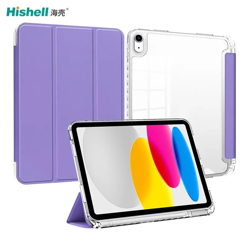 Casing Tablet bening PC, sarung Tablet kulit lipat Folio gaya baru untuk iPad 10.2 2022