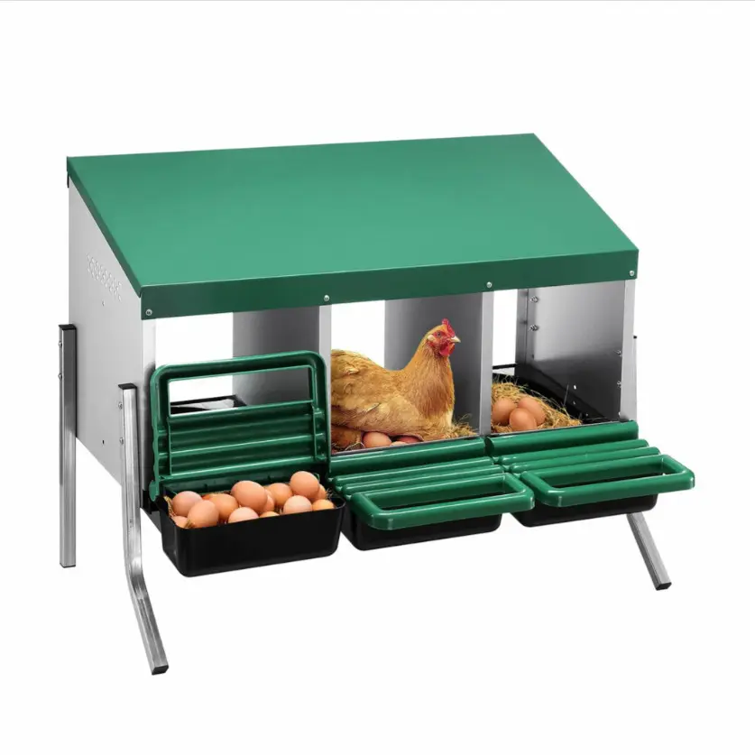 Kotak Sarang Kandang Ayam 3 Lubang Tahan Lama Digunakan dengan Kaki untuk Rumah Ayam