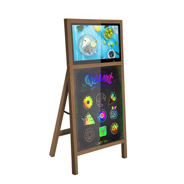 YG reklam Lcd ekran çift ekran ekran taşınabilir Lcd dijital tabela Led menü yazı tahtası restoranlar için