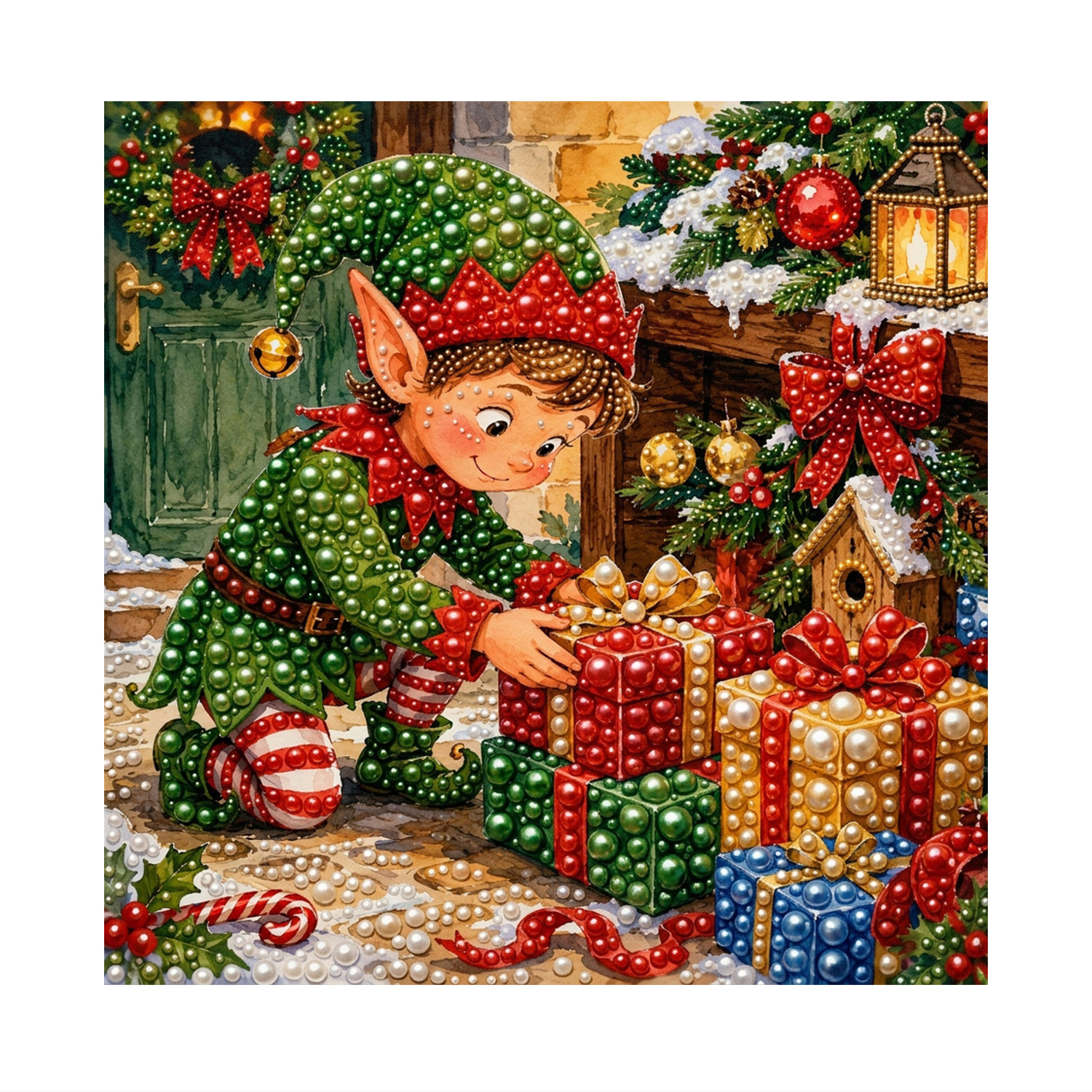 ZZC0575 Christmas Cartoon character Pearl Painting