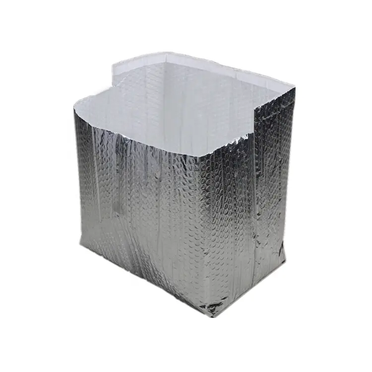 Heat Resistant Aluminum Foil PE Bubble Insulated Cold Chain Shipping Box Liner 3D Bag