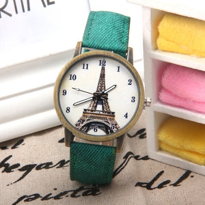 Retro roma ölçekli demir kule desen Quartz saat erkekler ve kadınlar için sınır ötesi popüler rahat tarzı öğrenciler için - Product Image 4