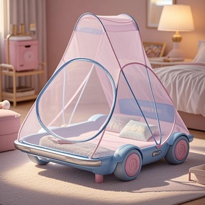 カラフルな子供の暗号化ポータブルネットダブルサイズ折り畳み式ベッドネットサマーホーム & キャンプ用メッシュドアネット - Product Image 4