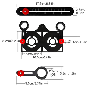 L-HT197 6/9/12 yollu alüminyum açı cetvel bulucu ölçüm cetveli delikli kalıp şablon aracı demir bulucu matkap kılavuzu kiremit delik - Product Image 5