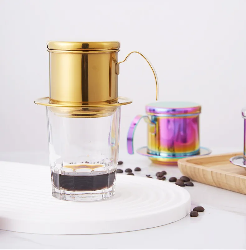 Reusable Vietnamese Drip Coffee Pot Manual Coffee Filter Hand Drip Coffee Maker