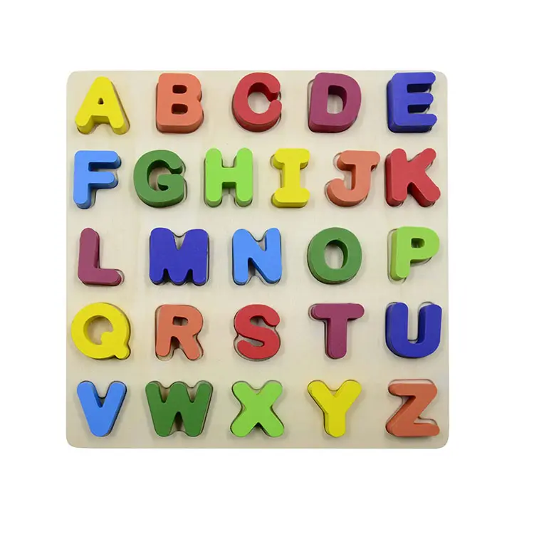 나무 공예 조기 학습 문자 알파벳 기하학 디지털 모양 인지 나무 퍼즐 유치원 교육 완구
