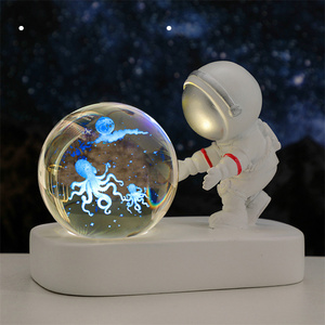 3d System Design Glass Ball Lamp Gift and Craft Crystal Pendant With Round Solid Resin LED Base - Product Image 4