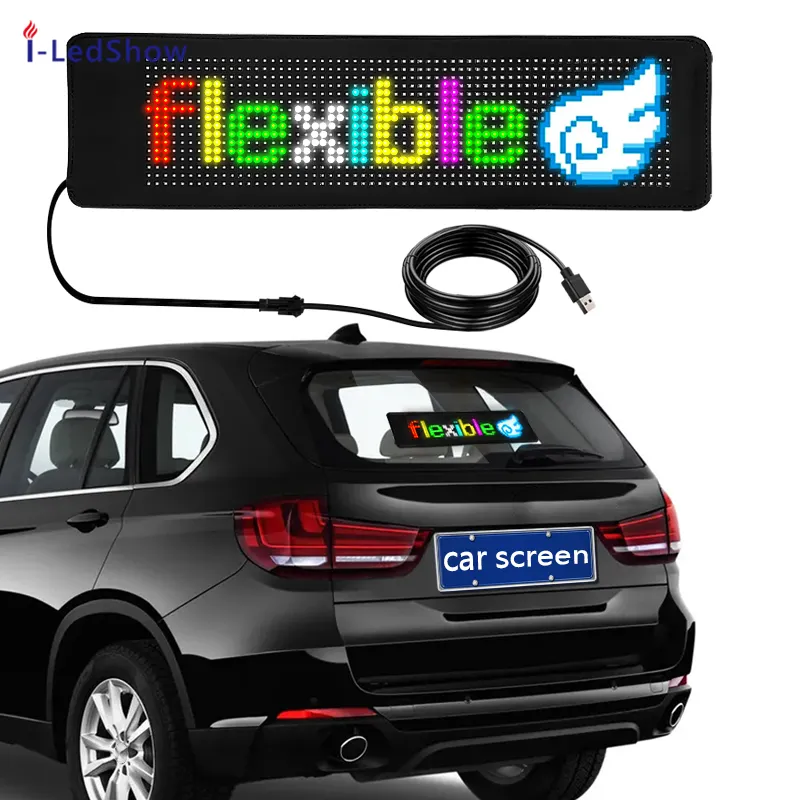 Segnale LED programmabile striscia LED flessibile schermo di visualizzazione del messaggio a scorrimento controllo APP luce segnaletica digitale schermo della finestra dell'auto