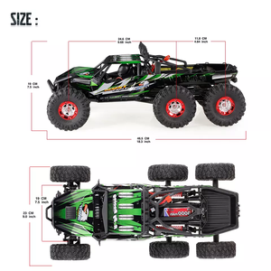 RC araba 1/12 6WD 2.4G 60km/saat yüksek hızlı uzaktan kumanda RC araba çöl 6 fırçasız çöl kaya paletli araba SUV araç RC modeli - Product Image 5