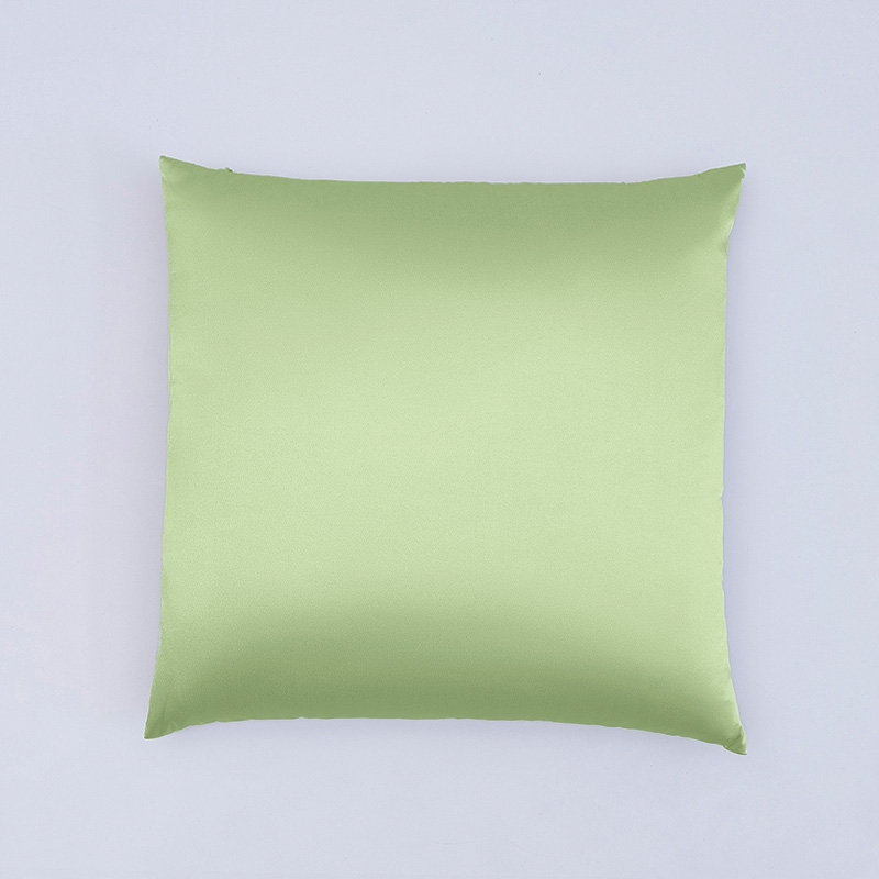 Coussin de dossier en soie vert clair 19 momme