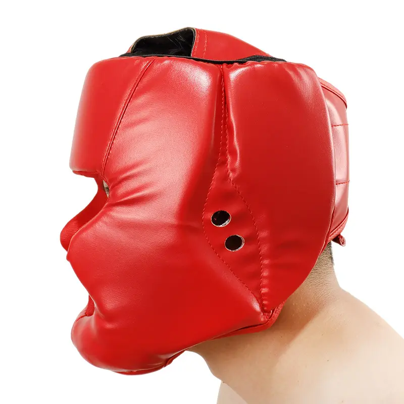 Design personalizzato in pelle PU regolabile copricapo da boxe caschi da boxe Free Combat Face Protector Kickboxing Taekwondo caschi
