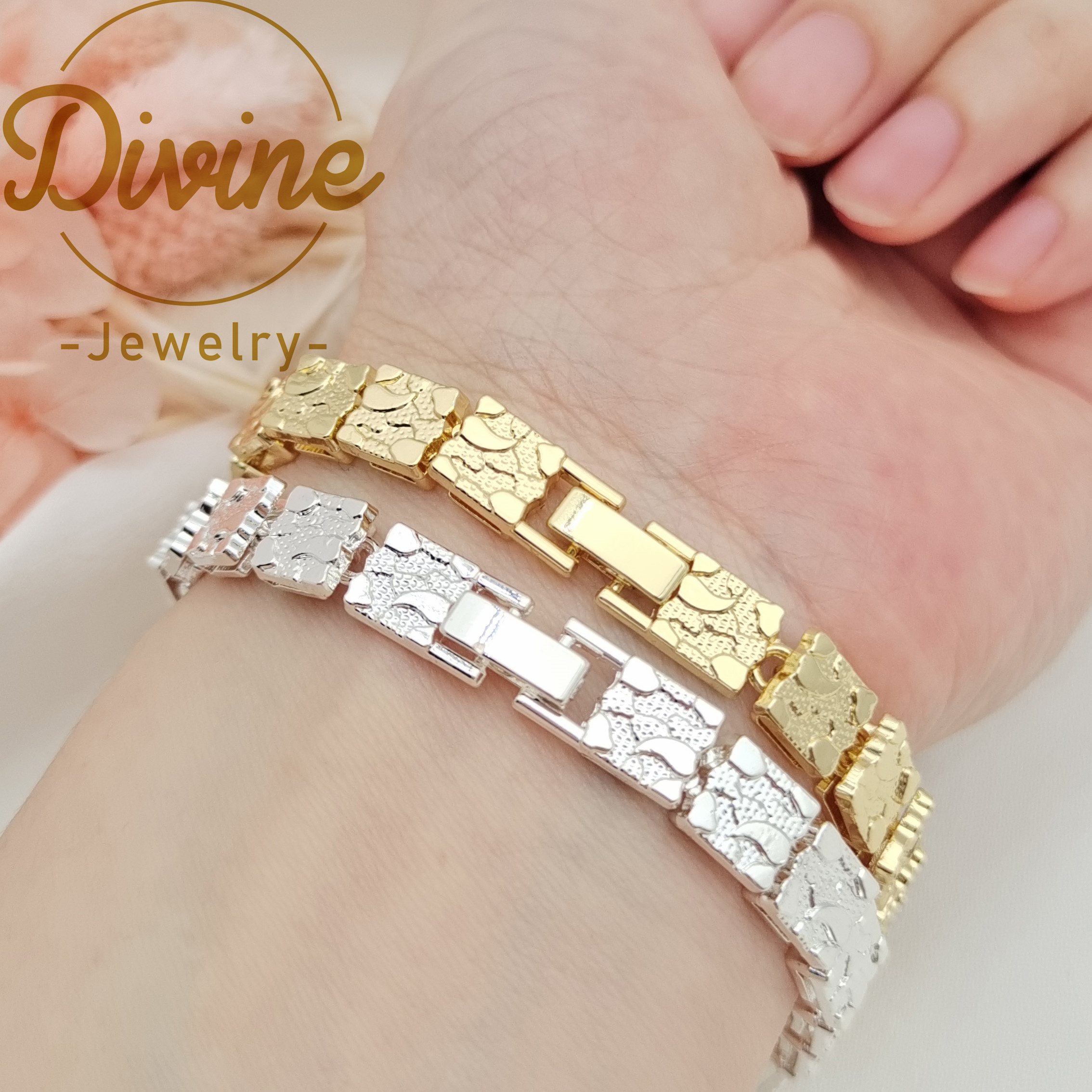 Pulsera color plata 21cm