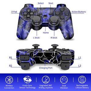 用于PS3和PC冲击振动控制器的可充电无线操纵杆游戏手柄，带P 3附件 - Product Image 5
