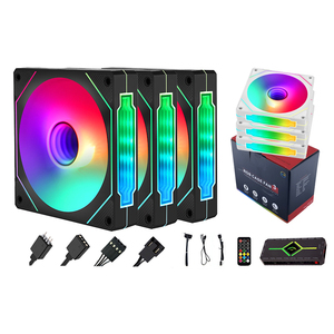 QiuzAim Set of Three ARGB 120mm PC Case Fan with Silent Illumination Controller Powerful Cooling Ever-Reflecting Mirror Effect - Product Image 1