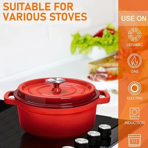 Chất lượng cao trọng lượng nhẹ nồi gia đình sử dụng men nhôm Hà Lan lò <span class=keywords><strong>Cookware</strong></span> Set với nắp cho nhà nấu ăn - Product Image 4