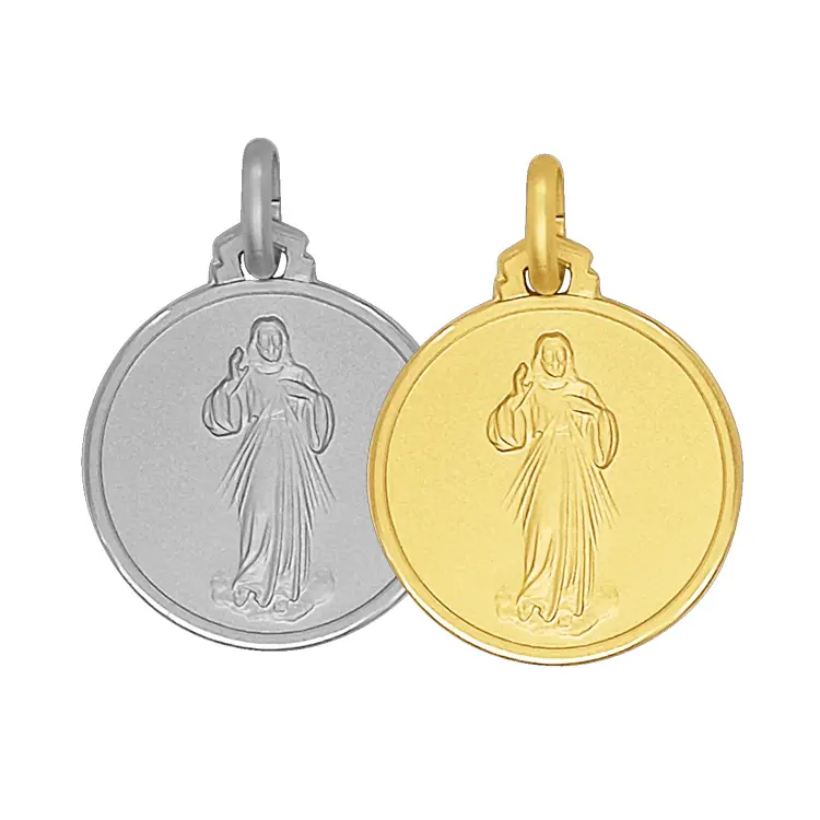 Pemasok ajaib medali logam campuran seng logam 3d kustom medali emas perak tembaga antik Katolik kalung Keagamaan