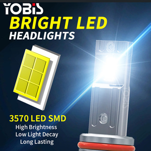 Yobis 60W <span class=keywords><strong>LED</strong></span>電球h7h4h11ヘッドライト、canbusハイロービーム<span class=keywords><strong>LED</strong></span>ライト付き車用