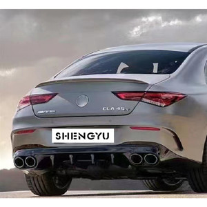 Benz CLA class W118 için vücut kiti grille AMG tarzı ön ve arka tampon ızgara ve yan etek ile dahil - Product Image 6