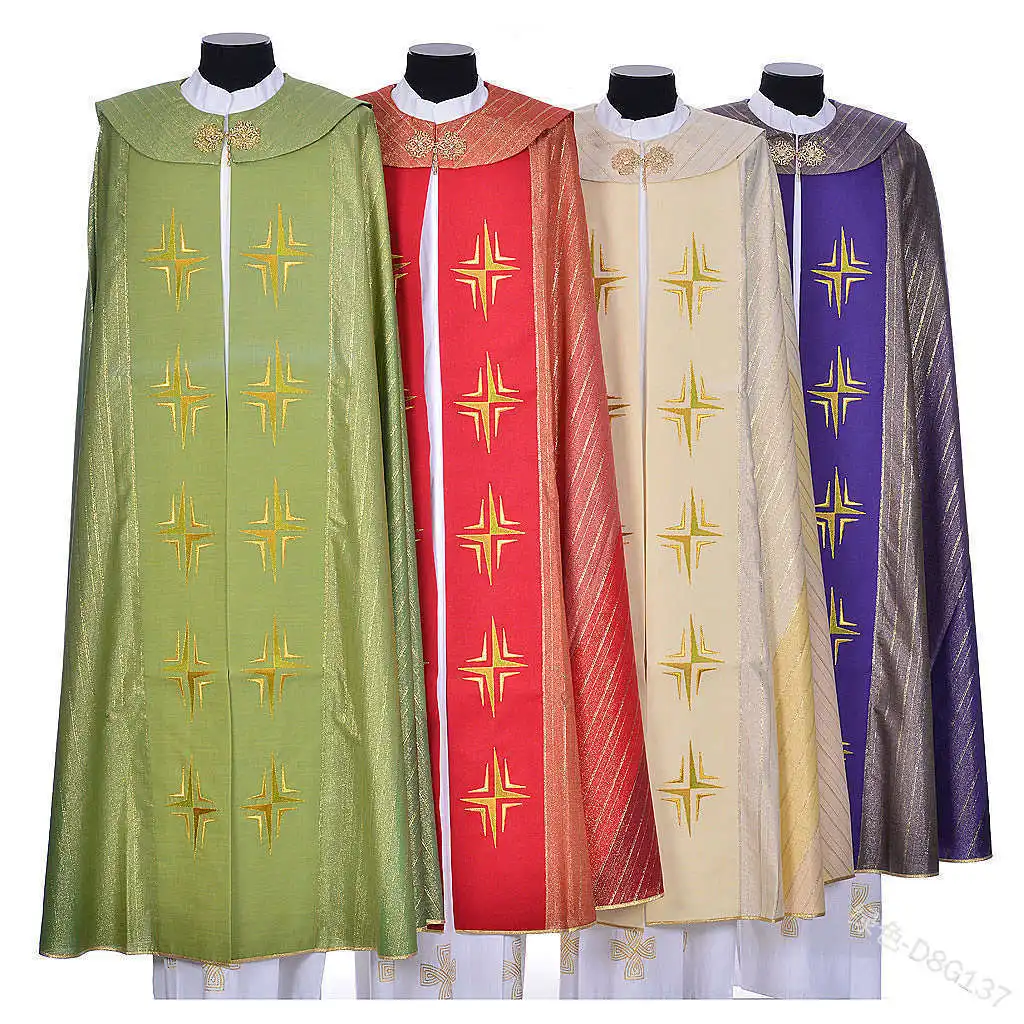 Herren Damen mittelalterliches Retro-Priester-Mönch-Langes Kleid Kostüm Kreuzdruck muslimischer Missionsmantel Mütze Halloween-Party-Kleid