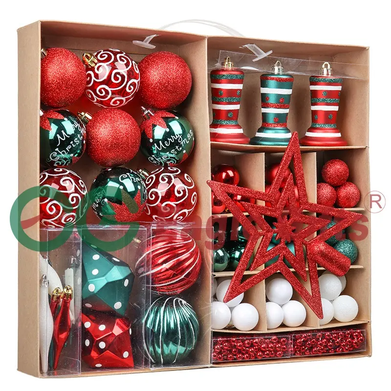 EAGLEGIFTS colgantes personalizados pintados a mano de lujo impreso nuevos adornos de productos de Navidad bola de plástico para suministros de decoración de árboles