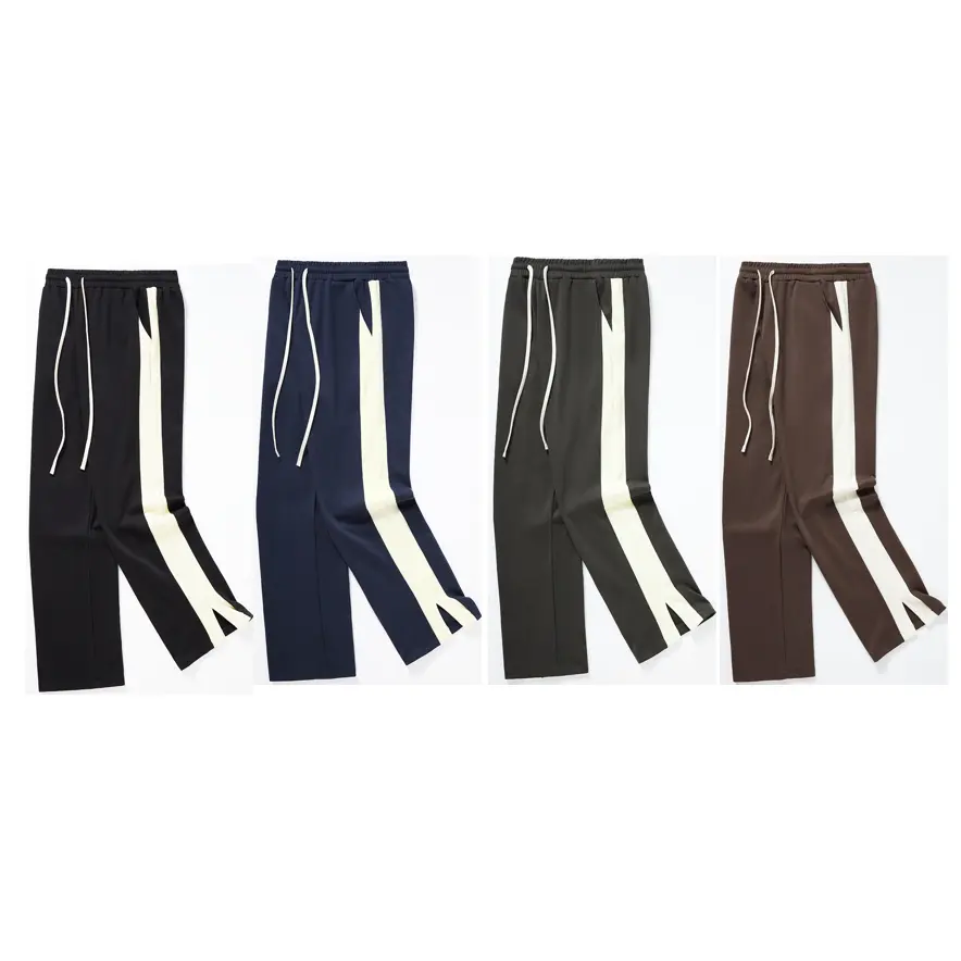 Pantalones de Cargo a rayas reflectantes para hombre, pantalones de chándal gruesos, cinta americana, 420G, venta al por mayor