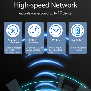 Karbor Mf833z Xách Tay 4G LTE <span class=keywords><strong>Router</strong></span> 4G <span class=keywords><strong>3G</strong></span> Loại Không Dây 2.4G Wifi Màn Hình Màu 4G LTE <span class=keywords><strong>Router</strong></span> Với Esim - Product Image 5