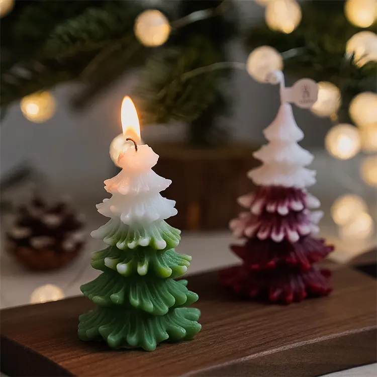 High Quality Luxury Organic No. 2 Small Christmas Tree rose scent Scented Candles for Home Decoration