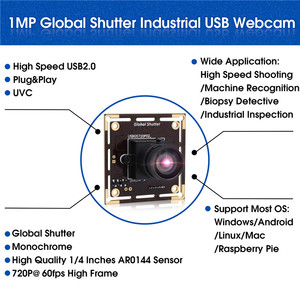 ELP 1 Megapixel Aptina AR0144 720P 60FPS keine Verzerrung Monochrome Global Shutter USB-Kamera modul Himbeer-Pi