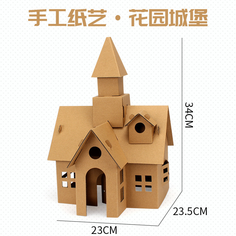 Handmade DIY-garden castle with instructions