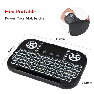 Teclado inalámbrico portátil SYTA A8 con TouchPad, botones de ratón duales, batería de litio recargable, retroiluminación de tres colores, 2 uds. - Product Image 4