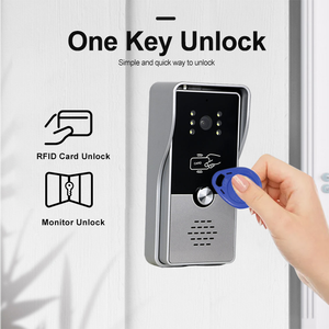 4 Wired Video <strong>Intercom</strong> Doorbell with 7 Inch Screen Support Monitor RFID Unlock Camera Doorbell Night Vison Home <strong>Intercom</strong> <strong>System</strong>