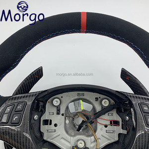 アルカンタレザー炭素繊維ステアリングホイール<span class=keywords><strong>BMW</strong></span> 3シリーズ<span class=keywords><strong>E82</strong></span> E90 E87 E91 E92 E93シフトパドル付きカスタム