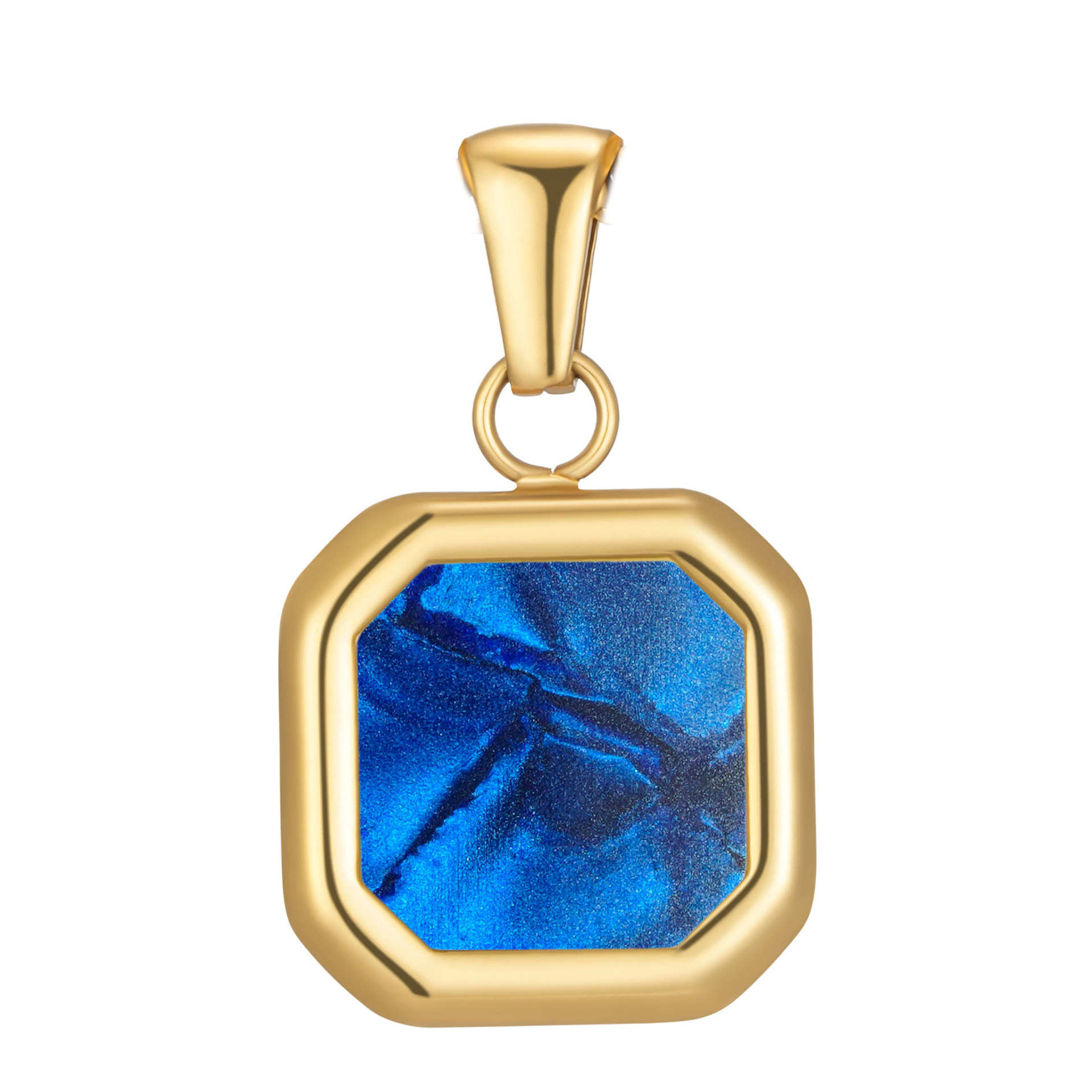 Pendentif doré et bleu