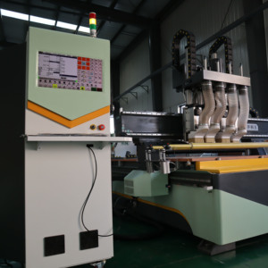 Enrutador CNC multihusillo 1328/1330 con certificación CE, grabado anidado para paneles de madera, Equipo de mesa de vacío de Control NC Studio Mach3 - Product Image 3