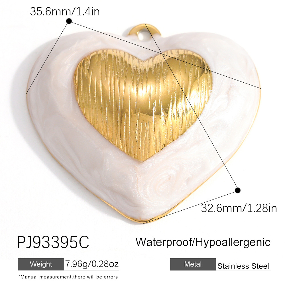 Oro 10 corazón blanco