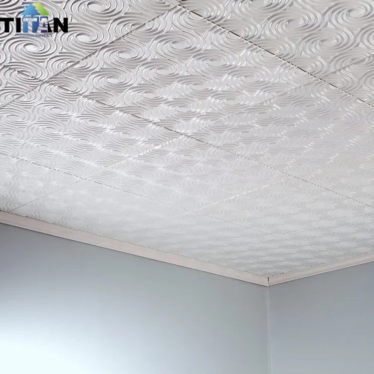 Decoration Ceiling Tiles 595*7Mm Fireproof Plafon Pvc Ceil Gypsum Platre Plafond Suspendu For Hospital